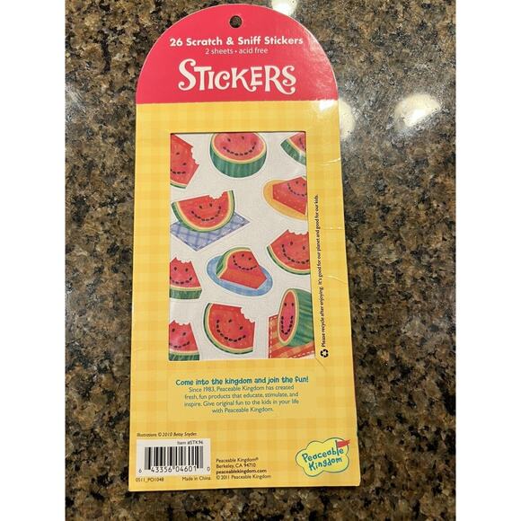 Peaceable Kingdom 2010 Scratch And Sniff Stickers Lot Of 5 New In Packaging - Picture 3 of 11